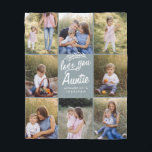 family gift 8 photo grandchild simple fleece blanket<br><div class="desc">family gift 8 photo grandchild. Modern simple graphic typography dusty blue design,  change the name to suit your occasion</div>