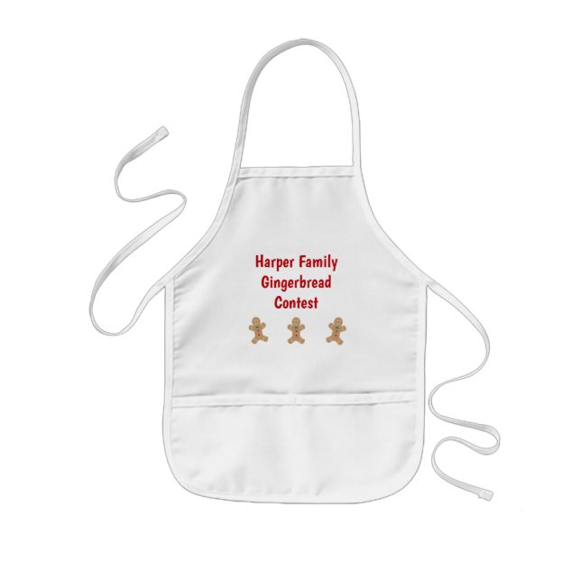 Family Gingerbread Contest Custom Text Cookie  Kids Apron (Front)