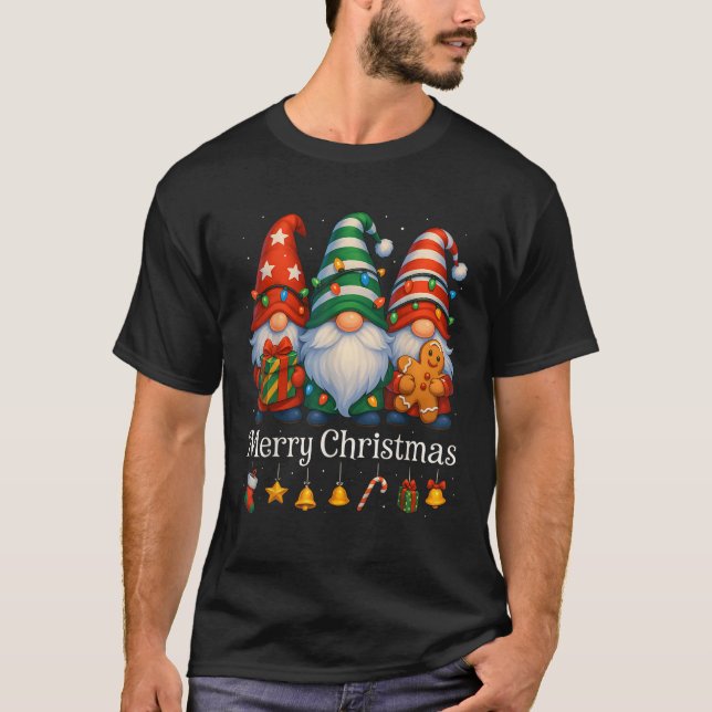 Family Gnome Xmas Matching Cute Gnomes Merry Chris T-Shirt (Front)