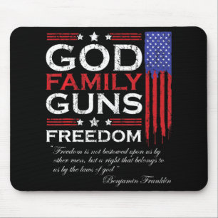 FAMILY GOD GUNS AND FREEDOM CHRISTIAN MAGA  TRUMP  MOUSE PAD
