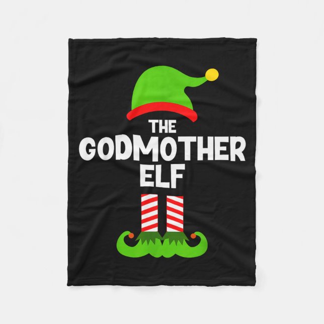 Family Godmother Elf Christmas Matching Pajama Fun Fleece Blanket (Front)
