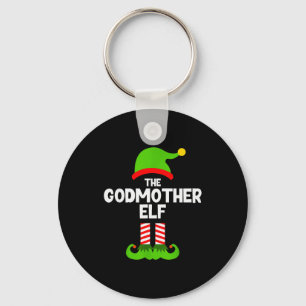 Family Godmother Elf Christmas Matching Pajama Fun Key Ring