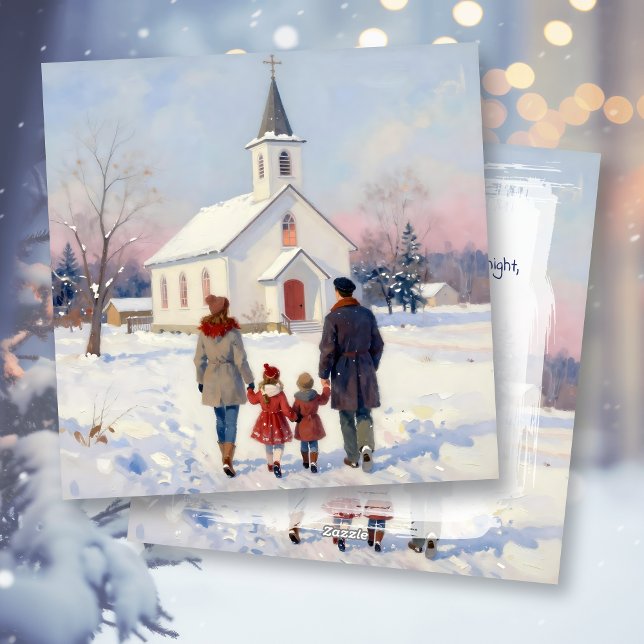 Family going to Church on Christmas Day  Holiday Card (Creator Uploaded)