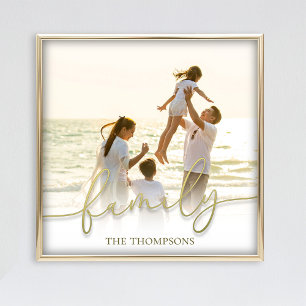 Family Gold Script Custom Photo Print