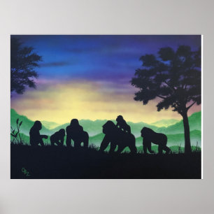 "Family" Gorilla Art Print