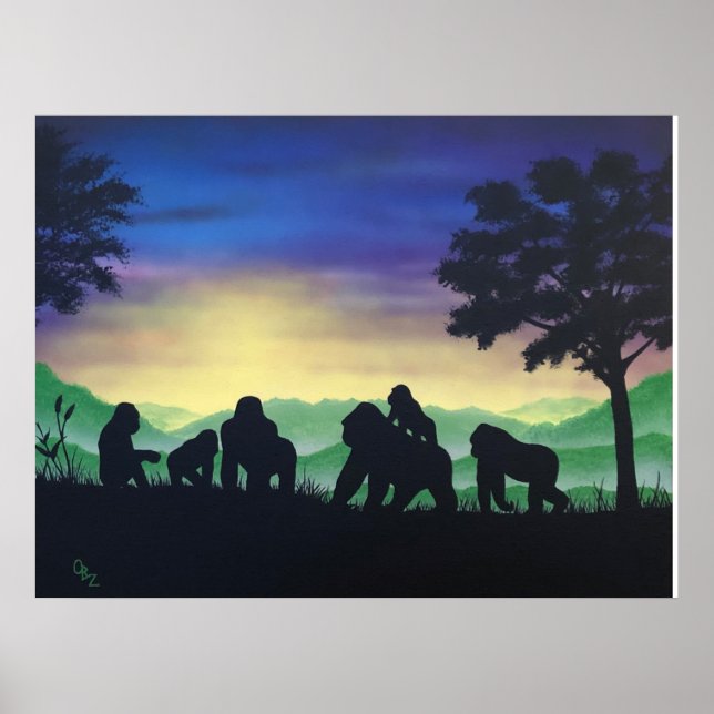 "Family" Gorilla Art Print (Front)