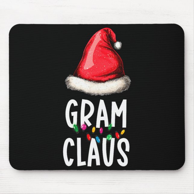 Family Gram Claus Christmas Santa's Pajama Matchin Mouse Pad (Front)