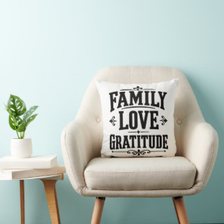 Family Gratitude Thanksgiving Cushion