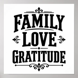 Family Gratitude Thanksgiving Poster