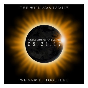Family Great American Eclipse Personalised Poster
