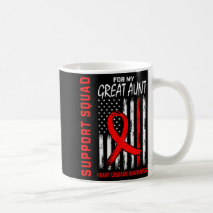 Family Great Aunt Heart Disease Awareness Flag Bac Coffee Mug