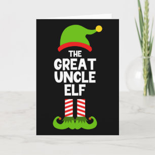 Family Great Uncle Elf Christmas Matching Pajama F Card