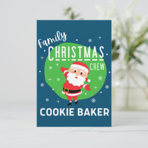 Family Group Christmas Party Pyjamas Cookie Baker Thank You Card