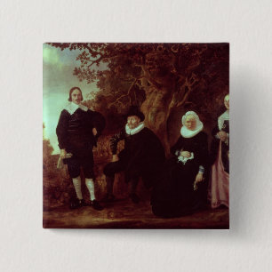 Family Group in a landscape 15 Cm Square Badge