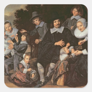 Family Group in a Landscape, c.1647-50 Square Sticker
