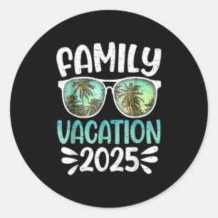 Family Group Matching Summer Beach Trip Classic Round Sticker