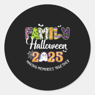 Family Halloween 2025 Making Memories Together Cru Classic Round Sticker
