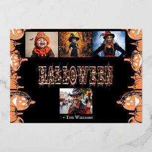 Family Halloween Photo Collage Card