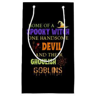 Family Halloween Quote With Witch Devil Spider Small Gift Bag