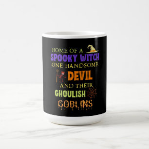 Family Halloween Quote With Witch Devil Spider Web Coffee Mug