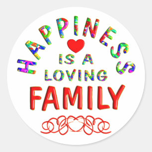 Family Happiness Classic Round Sticker