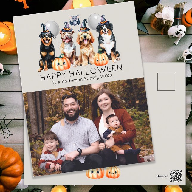 Family Happy Halloween Holiday Postcard (Creator Uploaded)