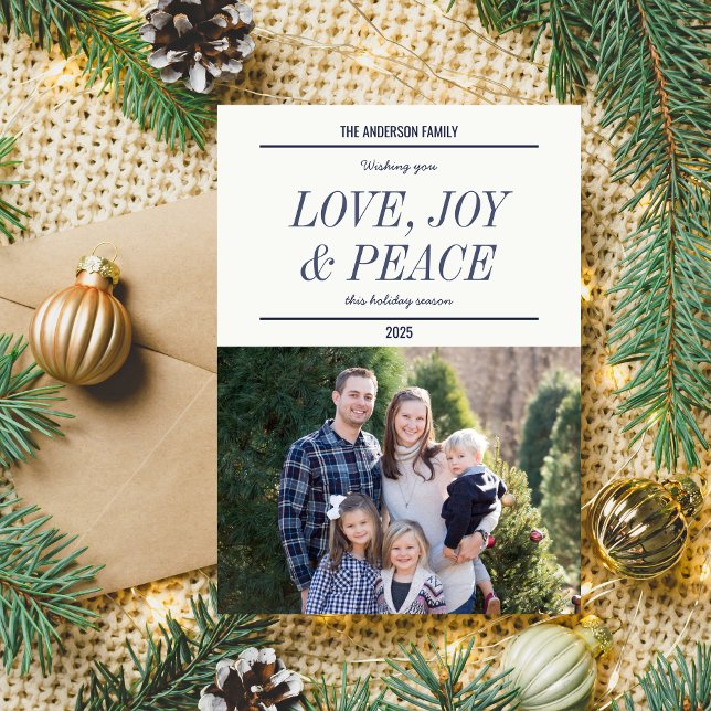 Family Happy Holidays Christmas Photo Card (Creator Uploaded)