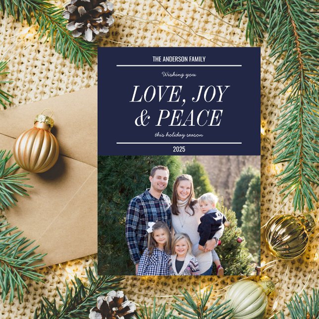 Family Happy Holidays Christmas Photo Card (Creator Uploaded)