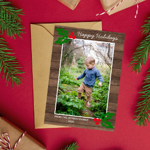 Family Happy Holidays Christmas Photo Card
