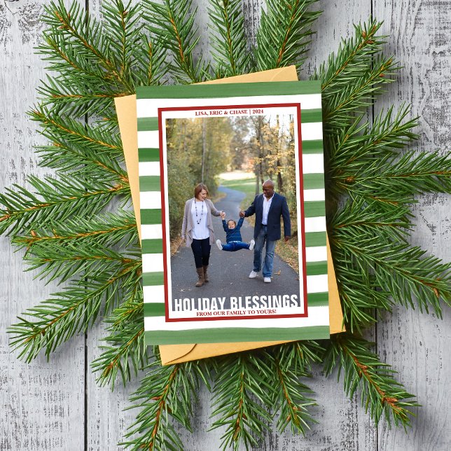Family Happy Holidays Christmas Photo Card (Creator Uploaded)