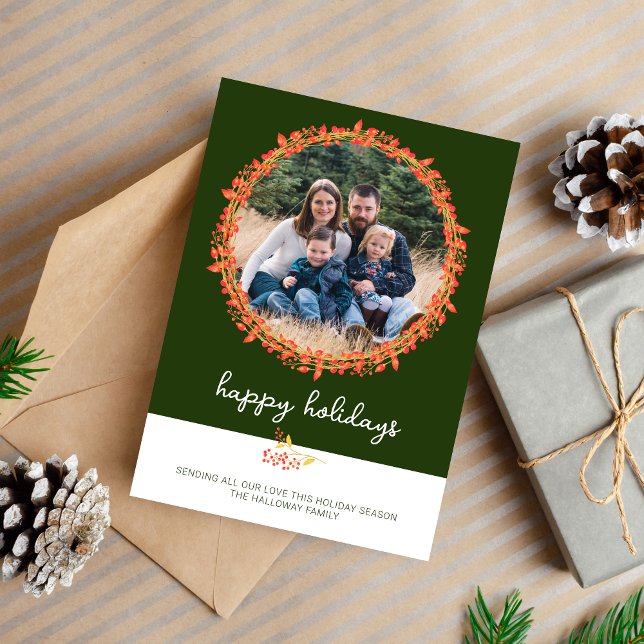 Family Happy Holidays Christmas Photo Card (Creator Uploaded)