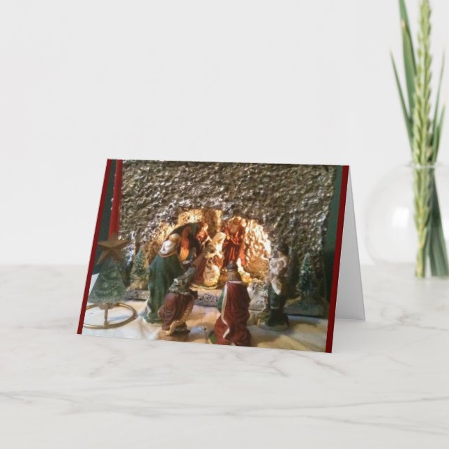 Family Heirloom Nativity Scene Christmas card (Front)