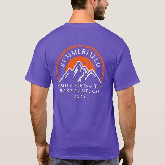 Family Hiking Trip Matching Mountain Nature T-Shirt (Back)