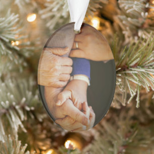 Family Holding Hands Photo Christmas Ornament
