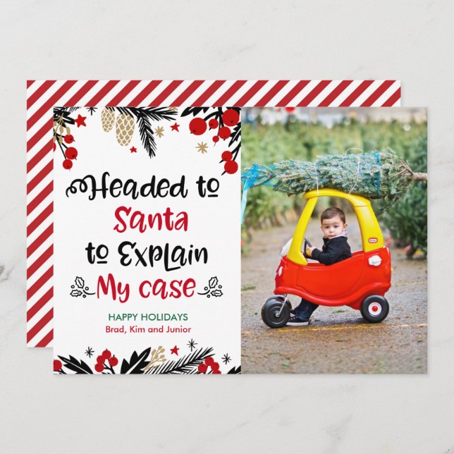 Family Holiday Christmas Photo Card (Front/Back)