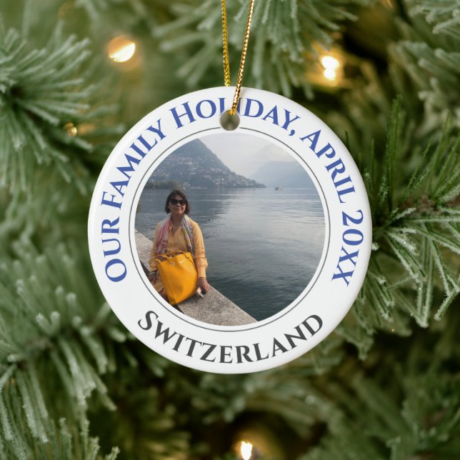 Family Holiday Memories Souvenir Ceramic Ornament (Tree)