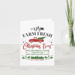 Family Holiday Vintage Farm Fresh Christmas Trees Card
