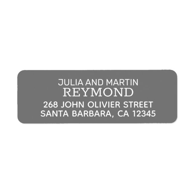 Family Home Address grey Return Address Label (Front)