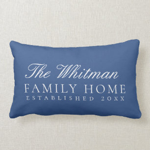 Family Home Classic Blue White Lumbar Cushion