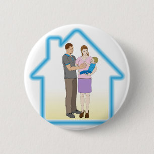 Family home concept 6 cm round badge