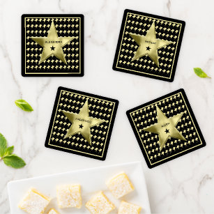 Family Home Movie Theatre 4 Personalised Stars Coaster Set