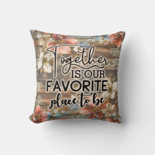 Family Home Rustic Floral Cushion
