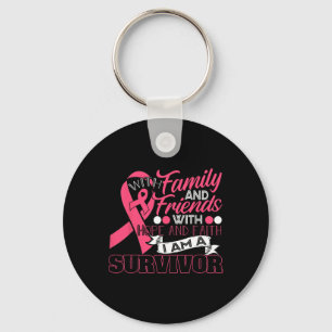 Family Hope Faith I Am A Survivor Breast Cancer Mo Key Ring