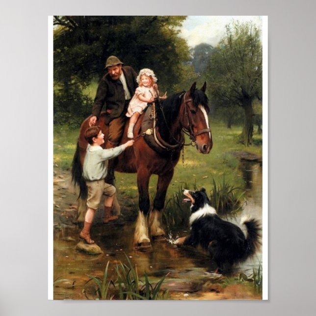 Family horse collie dog country poster (Front)