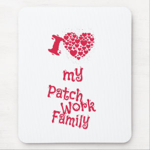 Family - I Love My Patchwork Family Mouse Pad