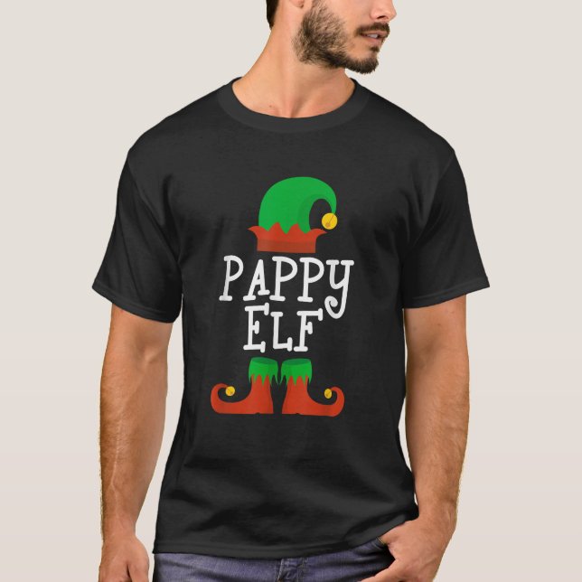 Family I m The Pappy Elf Christmas Matching Pajama T-Shirt (Front)