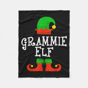 Family I'm The Grammie Elf Christmas Matching Paja Fleece Blanket
