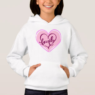 Family in a heart pink design