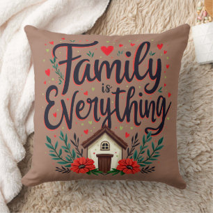 Family is Everything Cottagecore Cushion