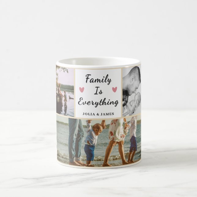 Family Is Everything – Custom 5-Photo Personalised Coffee Mug (Center)